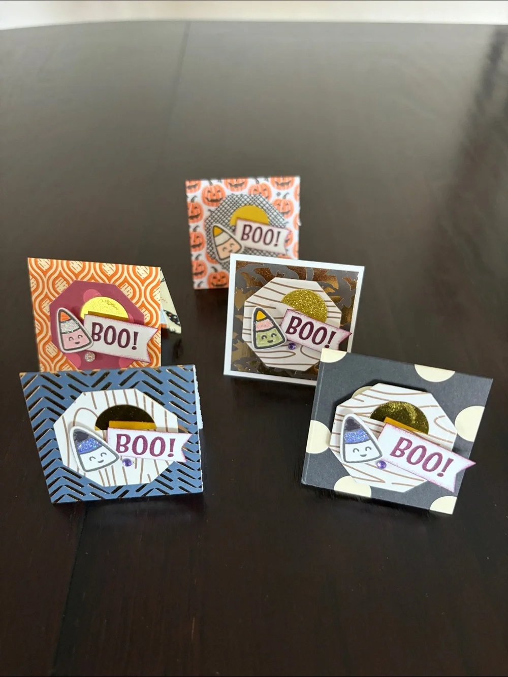 New Handmade Halloween Mini Foldable Surprise Cards - Set of 30, Colorful 2 x 2